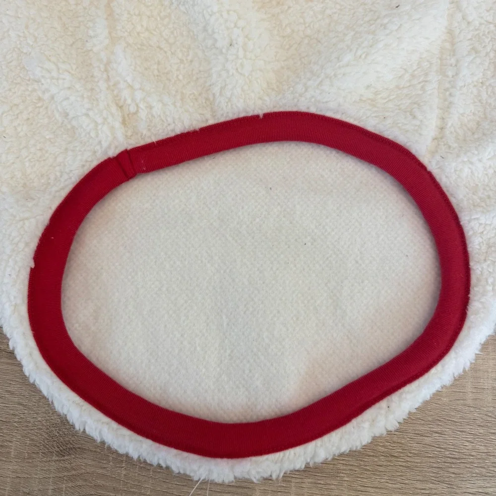 Boots & Barkley Pet Vest XL Cream Sherpa Fleece Red Trim Quarter Zip Dog Jacket‎